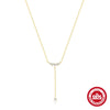 Wholesale S925 Sterling Silver Single Row Diamondencrusted Yshaped Ochain Clavicle Chain With Electroplating For Women Geometric Style