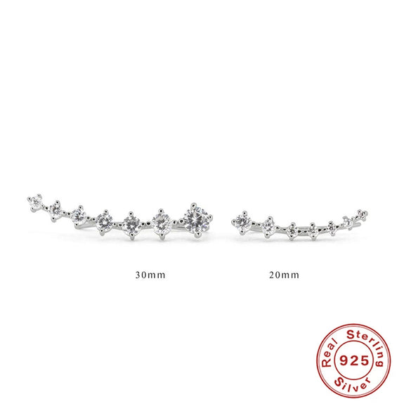 Wholesale S925 Sterling Silver Single Row Geometric Flash Diamond Earrings For Women With Electroplating