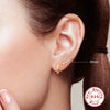 Wholesale S925 Sterling Silver Single Row Geometric Flash Diamond Earrings For Women With Electroplating