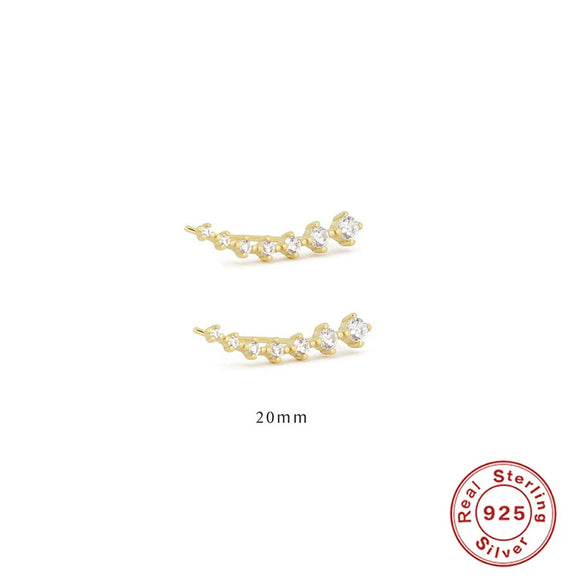 Wholesale S925 Sterling Silver Single Row Geometric Flash Diamond Earrings For Women With Electroplating