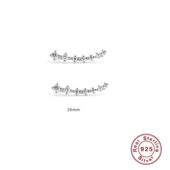 Wholesale S925 Sterling Silver Single Row Geometric Flash Diamond Earrings For Women With Electroplating