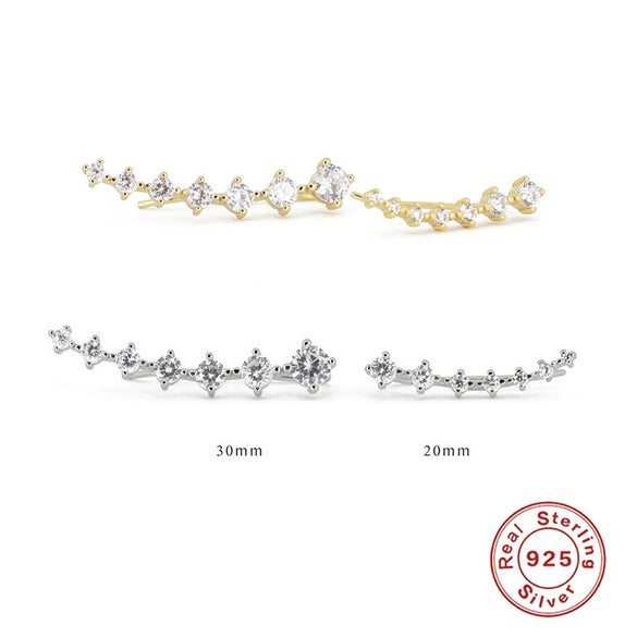 Wholesale S925 Sterling Silver Single Row Geometric Flash Diamond Earrings For Women With Electroplating