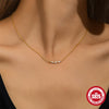 Wholesale S925 Sterling Silver Single Row Square Geometric Zircon Clavicle Chain With O Chain For Women Electroplated