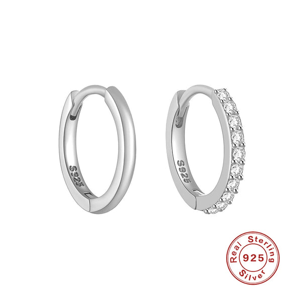 Wholesale S925 Sterling Silver Single Row Wave Geometric Earrings With Electroplating For Women