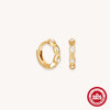 Wholesale S925 Sterling Silver Single Row Wave Geometric Earrings With Electroplating For Women