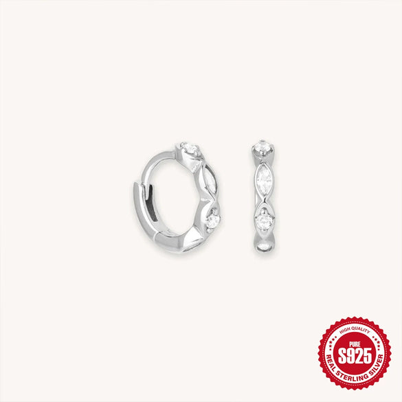 Wholesale S925 Sterling Silver Single Row Wave Geometric Earrings With Electroplating For Women