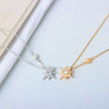 Wholesale S925 Sterling Silver Sixpointed Star Antiallergic Women's Necklace With Electroplating And Cross Chain