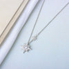 Wholesale S925 Sterling Silver Sixpointed Star Antiallergic Women's Necklace With Electroplating And Cross Chain