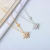Wholesale S925 Sterling Silver Sixpointed Star Antiallergic Women's Necklace With Electroplating And Cross Chain