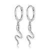 Wholesale S925 Sterling Silver Small Animal Snake Ear Ring With Inlaid Zircon And Unique Cold Wind Design For Women