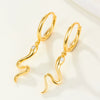 Wholesale S925 Sterling Silver Small Animal Snake Ear Ring With Inlaid Zircon And Unique Cold Wind Design For Women