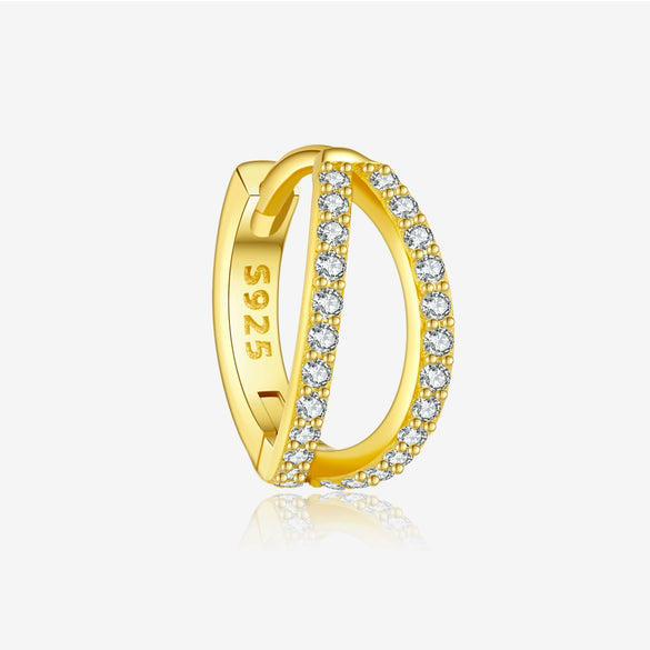 Wholesale S925 Sterling Silver Small Earrings With Retro Micro Inlaid Zircon And Classic Joker Ear Buckle Geometric Style Electroplated