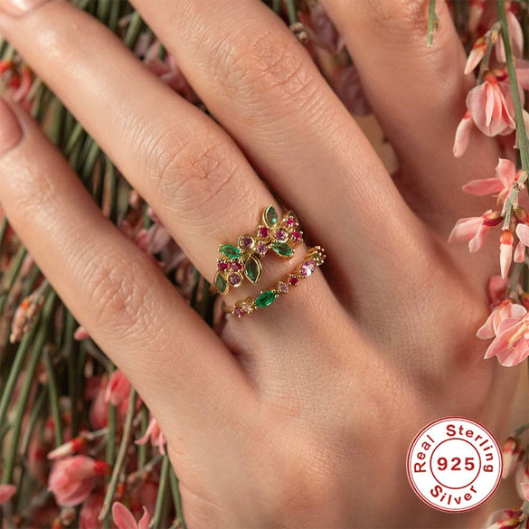Wholesale S925 Sterling Silver Small Fresh Sweet Geometric Ring With Turquoise Color Electroplated For Women Mori Matching Tail Ring