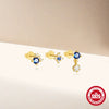 Wholesale S925 Sterling Silver Small Star Earrings Threepiece Set With Exquisite Design Electroplating Treatment For Women