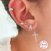 Wholesale S925 Sterling Silver Smooth Double Layer Geometric Earring With Ear Buckle For Women