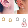 Wholesale S925 Sterling Silver Smooth Double Layer Geometric Earring With Ear Buckle For Women