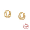 Wholesale S925 Sterling Silver Smooth Double Layer Geometric Earring With Ear Buckle For Women