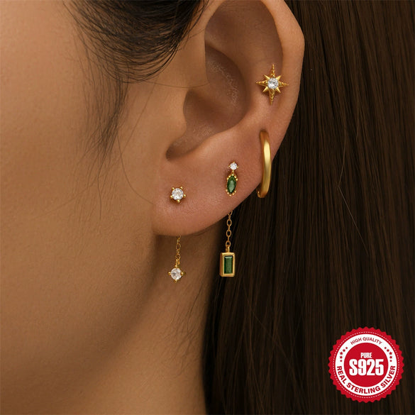 Wholesale S925 Sterling Silver Smooth Earrings With Ear Buckle Geometric Design Electroplating Treatment For Women Innovative Diy Ear Jewelry