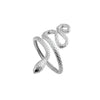 Wholesale S925 Sterling Silver Snake Animal Ring With Electroplating Treatment Adjustable Opening Fashion Trend
