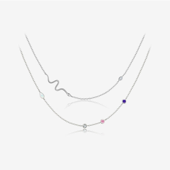 Wholesale S925 Sterling Silver Snake Clavicle Chain With Geometric Pattern And Electroplating In Fashion Style For Women