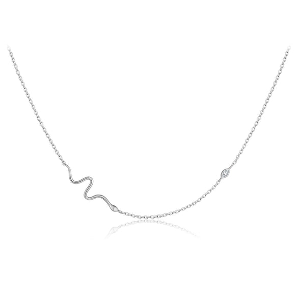 Wholesale S925 Sterling Silver Snake Clavicle Chain With Geometric Pattern And Electroplating In Fashion Style For Women