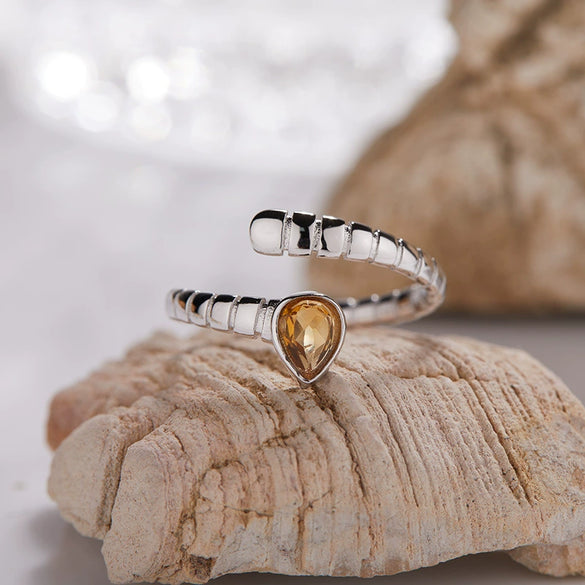 Wholesale S925 Sterling Silver Snake Crystal Ring Set With Gemstones For Men And Women Couple Ring Animal Zodiac Design