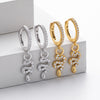Wholesale S925 Sterling Silver Snake Earrings With Zircon Inlay And Electroplating For Women