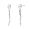 Wholesale S925 Sterling Silver Snake Shaped Earrings With Zircon Animal Tassel Rattlesnake Design Minimalist Style For Women