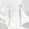 Wholesale S925 Sterling Silver Snake Shaped Earrings With Zircon Animal Tassel Rattlesnake Design Minimalist Style For Women