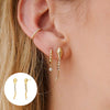 Wholesale S925 Sterling Silver Snake Shaped Earrings With Zircon Animal Tassel Rattlesnake Design Minimalist Style For Women