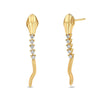 Wholesale S925 Sterling Silver Snake Shaped Earrings With Zircon Animal Tassel Rattlesnake Design Minimalist Style For Women