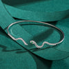 Wholesale S925 Sterling Silver Snake Shaped Opening Bracelet With Niche Design And Micro Inlay For Women