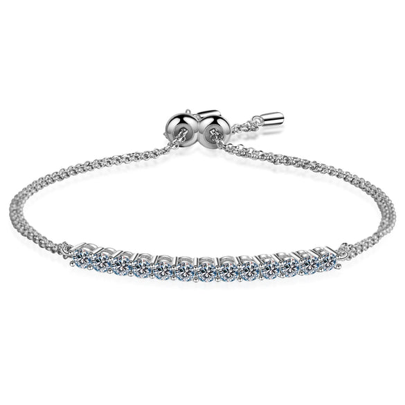 Wholesale S925 Sterling Silver Sports Style Geometric Pattern Electroplating Moissanite Bracelet For Women