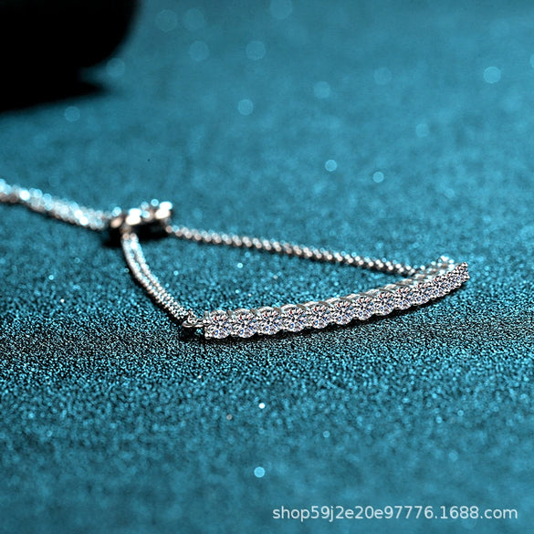 Wholesale S925 Sterling Silver Sports Style Geometric Pattern Electroplating Moissanite Bracelet For Women