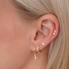 Wholesale S925 Sterling Silver Square Earrings With Four Leaf Flower And Zirconia Inlay For Women