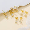 Wholesale S925 Sterling Silver Square Earrings With Four Leaf Flower And Zirconia Inlay For Women