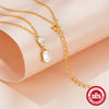 Wholesale S925 Sterling Silver Square Geometric Clavicle Necklace With Zircon And Electroplating Treatment For Women