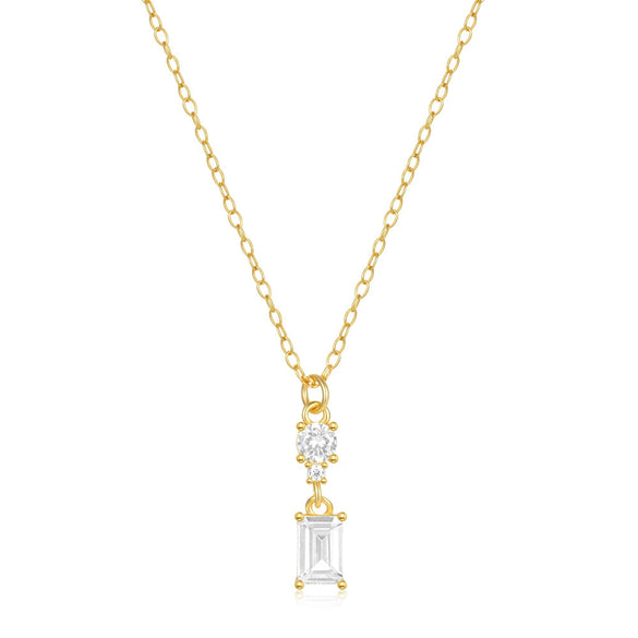 Wholesale S925 Sterling Silver Square Geometric Clavicle Necklace With Zircon And Electroplating Treatment For Women