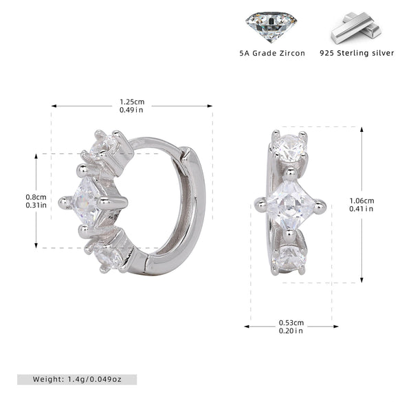 Wholesale S925 Sterling Silver Square Geometric Light Luxury Earrings With Electroplating