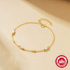 Wholesale S925 Sterling Silver Square Simple Women's Bracelet With Geometric Design And Electroplating And Real Gold Plating