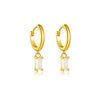 Wholesale S925 Sterling Silver Square Stone Ear Drop Earrings With Geometric Design And Platinum Or 18K Gold Electroplating For Unisex