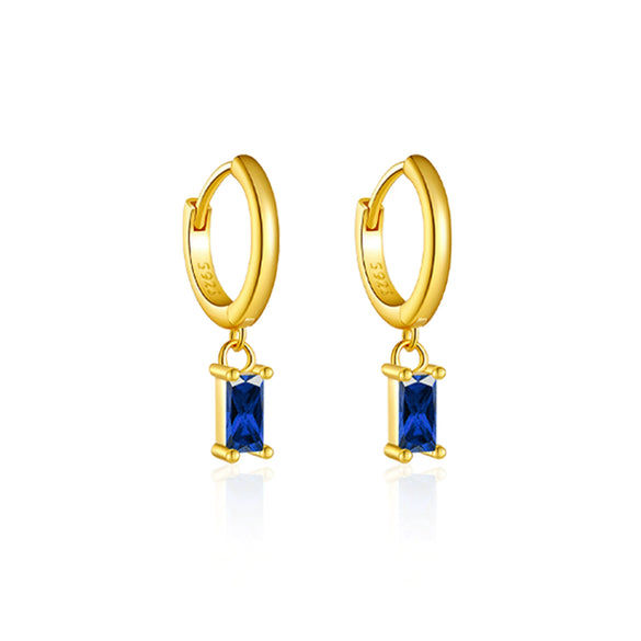 Wholesale S925 Sterling Silver Square Stone Ear Drop Earrings With Geometric Design And Platinum Or 18K Gold Electroplating For Unisex