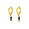 Wholesale S925 Sterling Silver Square Stone Ear Drop Earrings With Geometric Design And Platinum Or 18K Gold Electroplating For Unisex