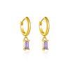 Wholesale S925 Sterling Silver Square Stone Ear Drop Earrings With Geometric Design And Platinum Or 18K Gold Electroplating For Unisex