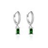 Wholesale S925 Sterling Silver Square Stone Ear Drop Earrings With Geometric Design And Platinum Or 18K Gold Electroplating For Unisex