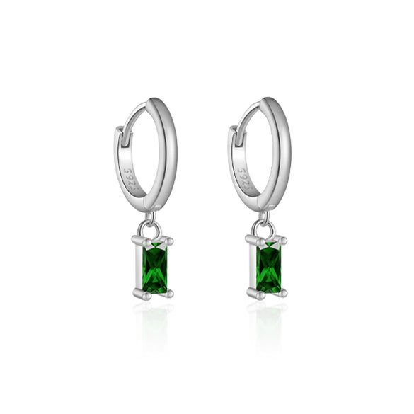 Wholesale S925 Sterling Silver Square Stone Ear Drop Earrings With Geometric Design And Platinum Or 18K Gold Electroplating For Unisex