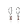 Wholesale S925 Sterling Silver Square Stone Ear Drop Earrings With Geometric Design And Platinum Or 18K Gold Electroplating For Unisex