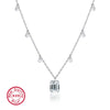 Wholesale S925 Sterling Silver Square Zircon Water Drop Geometric Clavicle Chain Necklace With Electroplating