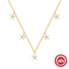 Wholesale S925 Sterling Silver Stacked Triangle Flower Geometric Zircon Collarbone Necklace For Women