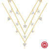 Wholesale S925 Sterling Silver Stacked Triangle Flower Geometric Zircon Collarbone Necklace For Women